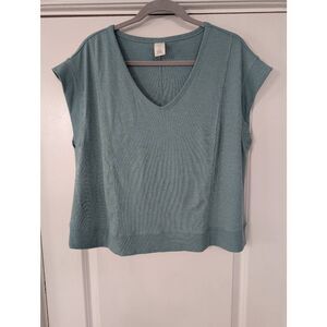 Livi Active‎ Ribbed Active wear Tank Top women's 14/16 sea foam green cap sleeve